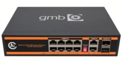 Gembird GMB POE-GS1010PS2 Switch, IEEE802.3af/at, 8 PoE 100/1000M, 2 UP-Link 100/1000M +2 SFP port, 52V 150W