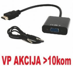 Gembird HDMI to VGA + AUDIO adapter cable, single port (alt A-HDMI-VGA-03, 439) A-HDMI-VGA-06 **  - Img 3