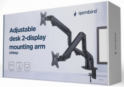 Gembird MA-DA2-02 podesivi dupli stoni drzac za monitor, tilt,17-27 max.2x8kg - Img 2