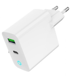  Gembird ta-uc-pdqc20l-w-01 punjac 20w, 2-port (usb-a+usb-c) led, white-6