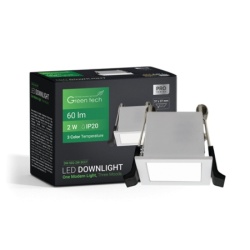 Green tech led spot ugr 2w 3cct pravougli ( DW-S02-2W-3CCT )