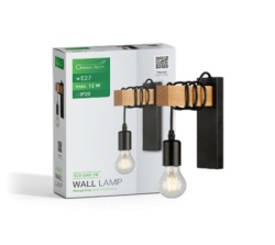 Green tech retro zidna svetiljka e27 drvo-metal ( OLD OAK-1W )