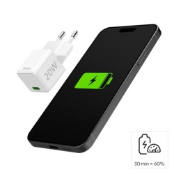 Hama brzi mini kucni punjac USB-C, PD, 20W beli-7
