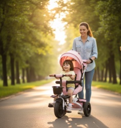 Happybike 420 Jeans Tricikl sa rotirajućim sedištem - Pink