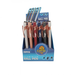 Hemijska olovka alu touch ball pen 1mm mix 5 boja display 1/30 al-9064rg ( 10/0801 )