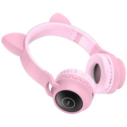 Hoco Bežične stereo slušalice, Bluetooth v5.0, 300mAh - W27 Cat Ear Pink-4