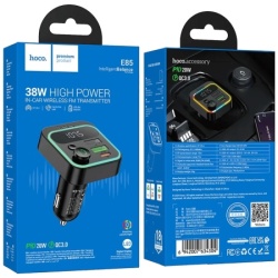 Hoco. fm modulator,bluetooth,12/24v,2xusb-,pd,qc30,20w - e85 tiger-2