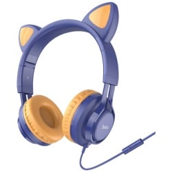 Hoco Slušalice sa mikrofonom, 3.5mm utikač, 1.2m kabel - W36 Cat ear, midnight blue-5