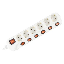 Home razvodnik sa 6 mesta 1,5m 1.0mm2 + prekidači ( NVK06K/WH )