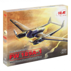 ICM Model Kit Aircraft - FW 189A-1 WWII German Reconnaissance Plane 1:72 ( 060912 )