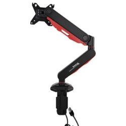 Iiyama gaming desk mount for single monitor with adjustable gas spring. Deskmount with clamp or grommet. monitor up to 9kg, VESA 75x75 or 1-2