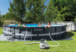 Intex 610 X 122 cm ULTRA FRAME bazen sa čeličnom konstrukcijom i peščanom pumpom - Img 1