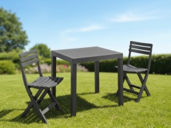 Ipae ProGarden Set Club - Baštenski Set sa Stolom i 2 Sklopive Stolice