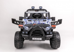 Jeep Brothers Sport na akumulator sa kožnim sedištem i mekim gumama - Plavi - Img 3