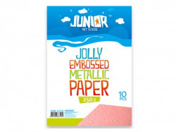 Jolly papir metalik reljefni, roze, A4, 250g, 10K ( 136206 )