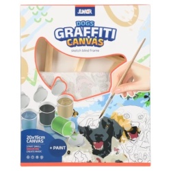 Junior graffiti canvas mini štafelaj sa blind ramom sa skicom psi bela 20x15cm ( 132952 )