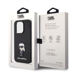Karl Lagerfeld maska za iPhone 15 pro ikonik fixed logo metal pin black ( KLHCP15LGKNPSK ) - Img 2