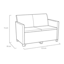 Keter Baštenska garnitura claire 2 seater sa box stolom, grafit ( CU 253084 )-4