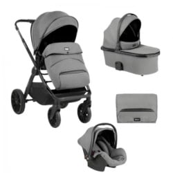 KikkaBoo Kolica Tiffany 3in1 premium set sa autosedištem I-Trail I-size i tvrdom korpom Light Grey ( KKB20152 PRSET )