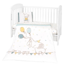 KikkaBoo posteljina navlaka 3 pcs Elephant time ( KKB30122 )