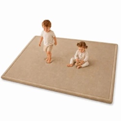 Kinder home lola, 150x200 cm, debljina 3,5 cm, baršunasto mekan vodoodbojni gornji sloj, memori pena, protivklizna podloga, smeđa dečiji te