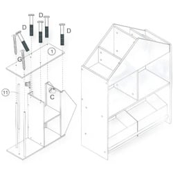 Kinder home ormar za igračke i knjige,crna tabla za pisanje ( TF-6806 )-2