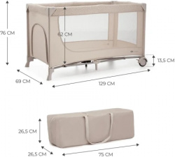 Kinderkraft prenosivi krevetac joy 2 beige ( KLJOY02BEG00000 ) - Img 4