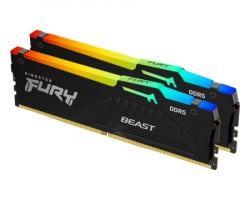 Kingston DIMM DDR5 64GB (2x32GB kit) 5600MT/s KF556C40BWAK2-64 fury beast RGB black XMP memorija - Img 3