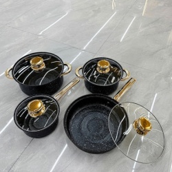 Kostchen Marble Black 8-delni set posuđa ( KLK2688 )