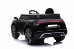 Land Rover 1 Auto na akumulator sa kožnim sedištem i mekim gumama - Crni - Img 4