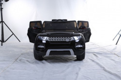 Land Rover Auto na akumulator sa kožnim sedištem i mekim gumama - Crni - Img 7