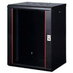 Lande Nazidni ormar 15U dim.600x600mm,staklena vrata,crni,100kg FP ( Ln-wb-15u6060-bl-f )