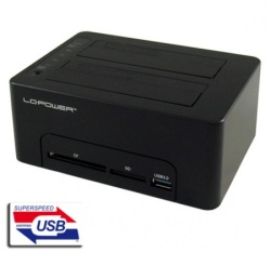 LC Power HDD D. Station dual bay lc-dock-u3-cr 2xssd/hdd1xusb3.0 hub-1