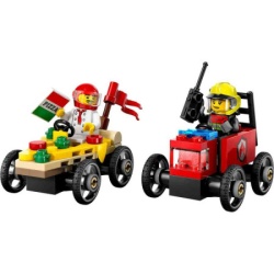 Lego city pizza vs fire truck race car pack ( LE60458 ) -3