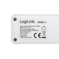 Logilink produžni kabl 6 mesta, prekidač, 1.5m, beli ( 5514 )-3