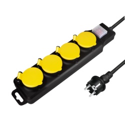 Logilink produžni kabl outdoor 4 mesta, prekidač, 1.5m, IP44, crna ( 6457 )