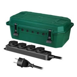 Logilink produžni kabl outdoor sa zaštitnom kutijom, 4 mesta, 5.0m, IP54, zelena ( 6456 )