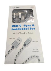 Logilink USB 2.0 Type C, C/M na USB - A/M, 3-pak set 0.5 m / 1 m / 2 m ( 5809 )-2