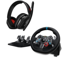 Logitech g29 driving force gaming racing wheel + logitech a10 headset