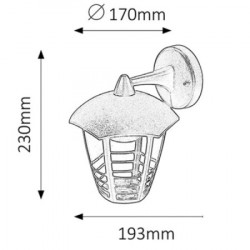 Marseille spoljna zidna lampa E27 60W IP44 crna (8617) - Img 2