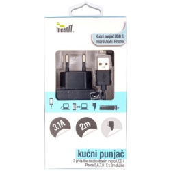 MeanIT punjač kućni za smartphone i iPhone, 3 x USB