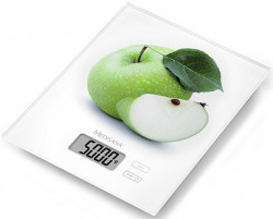 Medisana KS210 Digitalna staklena kuhinjska vaga - bela - print jabuka - Img 1