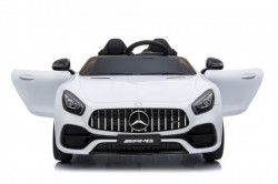 Mercedes AMG GT Licencirani auto na akumulator sa kožnim sedištem i mekim gumama - Beli ( HL 2588 ) - Img 6