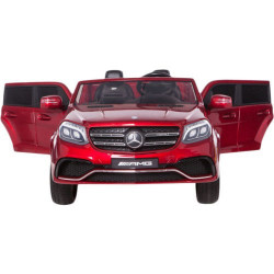 Mercedes GLS 63 AMG Crveni Licencirani Dvosed za decu na akumulator sa kožnim sedištima i mekim gumama - Img 5