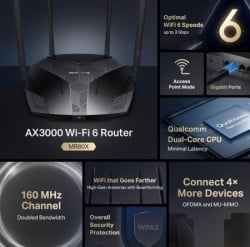 Mercusys MR80X V2.2, AX3000 Dual-Band WiFi6 Router ( 5692 )-4