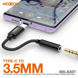 Moxom adapter audio mx-ax01 3.5mm na type c moxom pleteni crni ( AD433 )-4