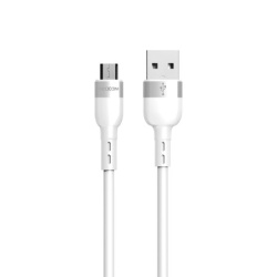 Moxom mx-cb184 silicone micro 3a 1m beli USB data kabal ( u2160 )