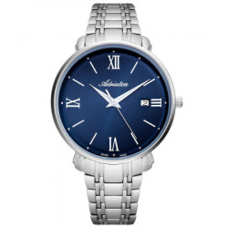 Muški adriatica vintage plavi srebrni elegantni ručni sat sa srebrnim metalnim kaišem ( a1284.5165q ) - Img 4
