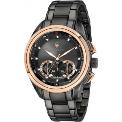 Muški maserati traguardo chronograph crni roze zlatni sportski ručni sat sa crnim metalnim kaišem ( r8873612016 ) - Img 6
