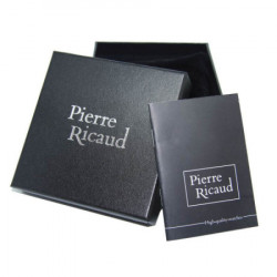 Muški Pierre Ricaud multifunction crni karbon srebrni elegantni ručni sat sa crnim kožnim kaišem ( p97237.5254qf ) - Img 2